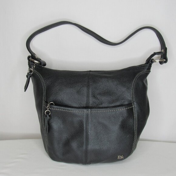 The Sak Black Pebbled Leather Hobo Style Shouder Bag Purse - Picture 1 of 9